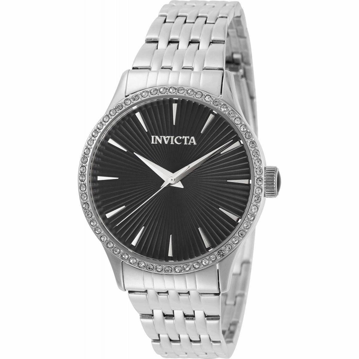 Invicta Women's Quartz Watch - Angel Black Dial Stainless Steel Bracelet | 31946
