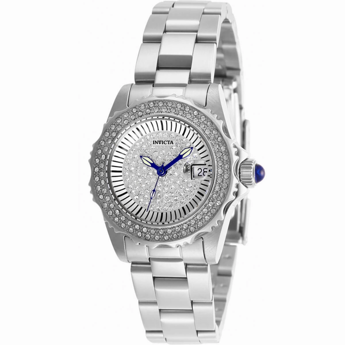 Invicta Women's Quartz Watch - Angel Crystal Pave Dial Silver Tone Bracelet | 28439