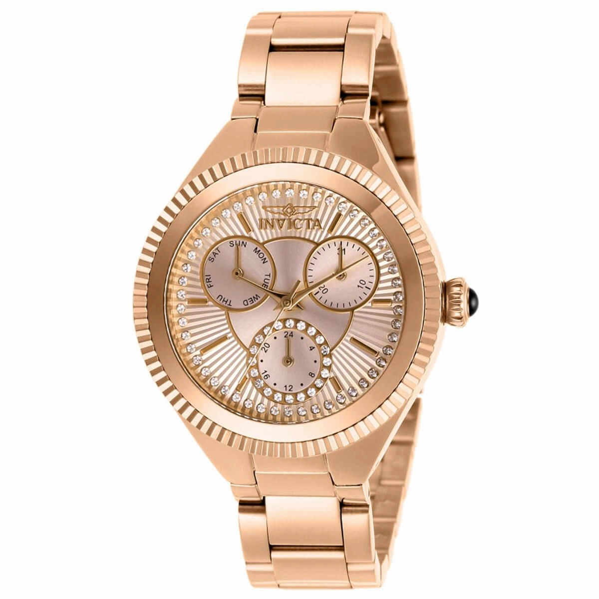 Invicta Women's Quartz Watch - Angel Crystal Rose Gold Dial Bracelet | 28346