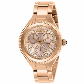 Invicta Women's Quartz Watch - Angel Crystal Rose Gold Dial Bracelet | 28346