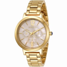 Invicta Women's Quartz Watch - Angel Gold Oyster Dial Yellow Gold Bracelet | 31084