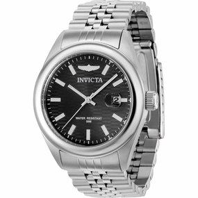 Invicta Women's Quartz Watch - Aviator Black Dial SS Bracelet Date Display | 38422