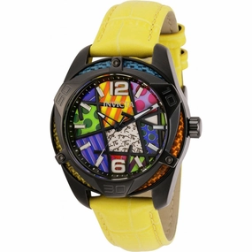 Invicta Women's Quartz Watch - Britto Multi Colored Dial Yellow Leather Strap | 32403