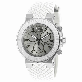 Invicta Women's Quartz Watch - Ocean Reef Chronograph Silver Dial White Strap | 90278