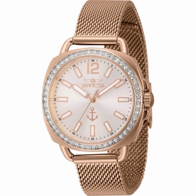 Invicta Women's Quartz Watch - Ocean Voyage Crystal Bezel Silver Tone Dial | 46294