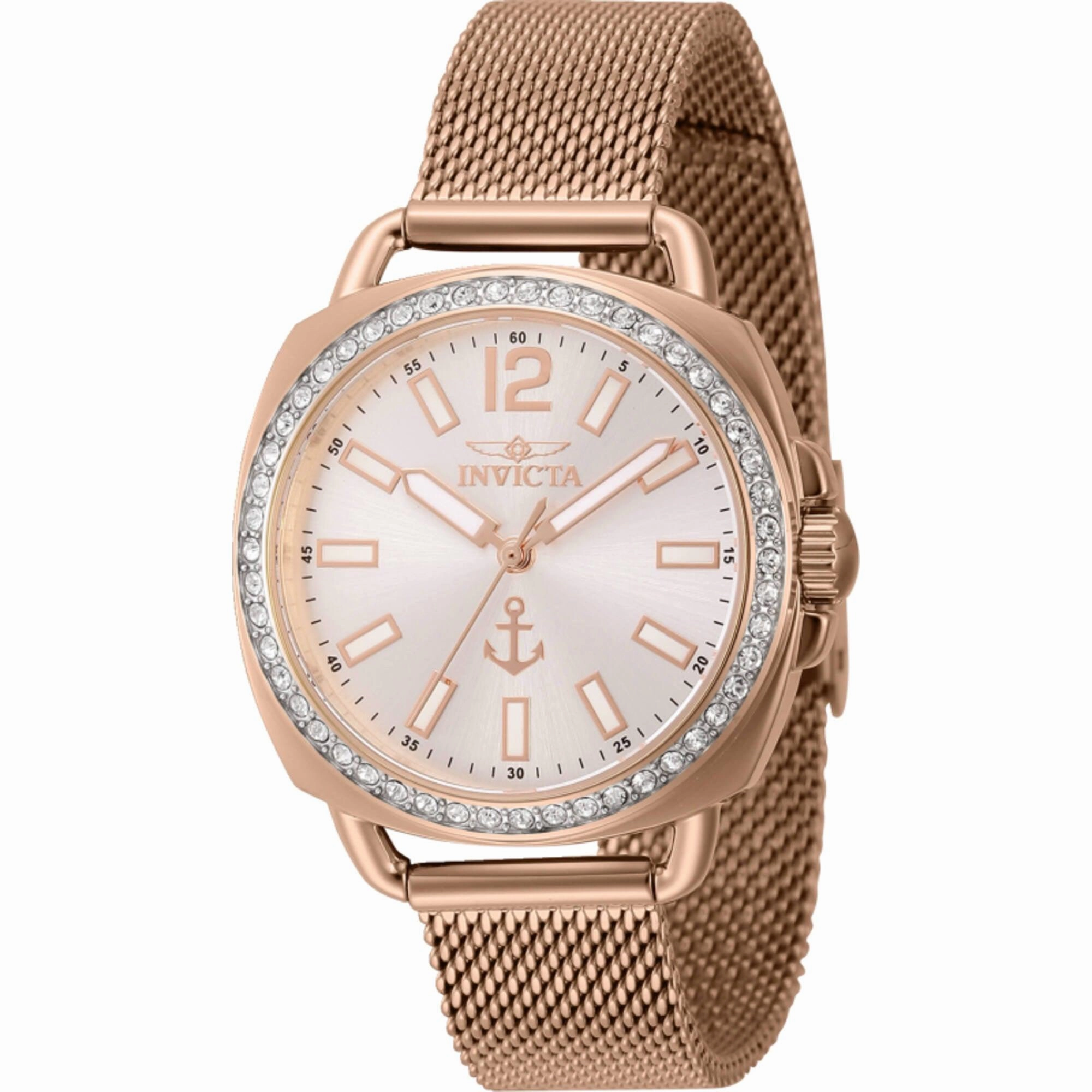 Invicta Women's Quartz Watch - Ocean Voyage Crystal Bezel Silver Tone Dial | 46294
