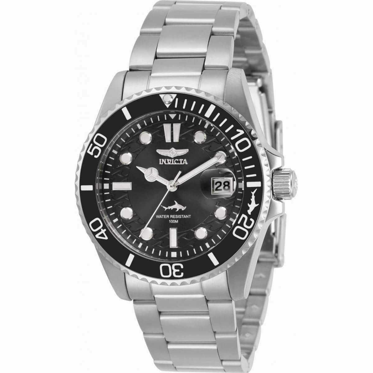 Invicta Women's Quartz Watch - Pro Diver Black Dial Stainless Steel Bracelet | 30479