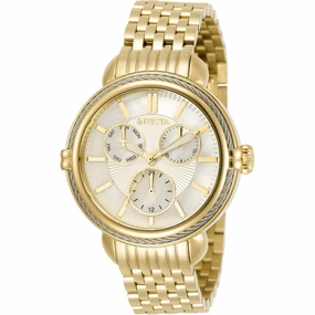 Invicta Women's Quartz Watch - Wildflower MOP Dial Yellow Gold Bracelet | 30849