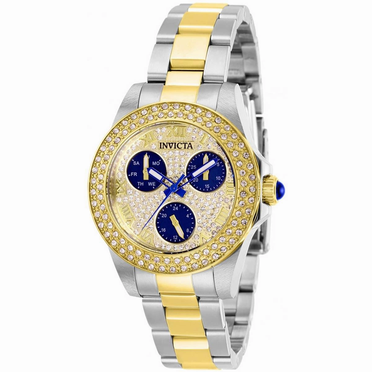 Invicta Women's Watch - Angel Crystal Pave and Blue Dial Two Tone Bracelet | 28476