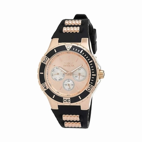 Invicta Women's Watch - Aviator Rotating Bezel Rose Gold and Silver Tone Dial | 37318