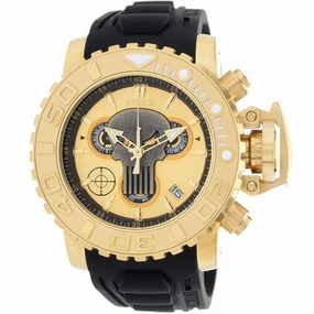 Invicta Women's Watch - Marvel Punisher Chrono Black and Gold Dial Strap | 34928