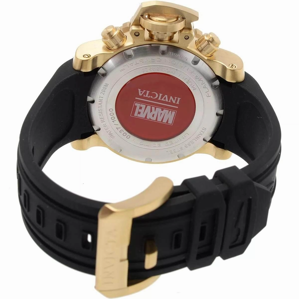 Invicta Women's Watch - Marvel Punisher Chrono Black and Gold Dial Strap | 34928