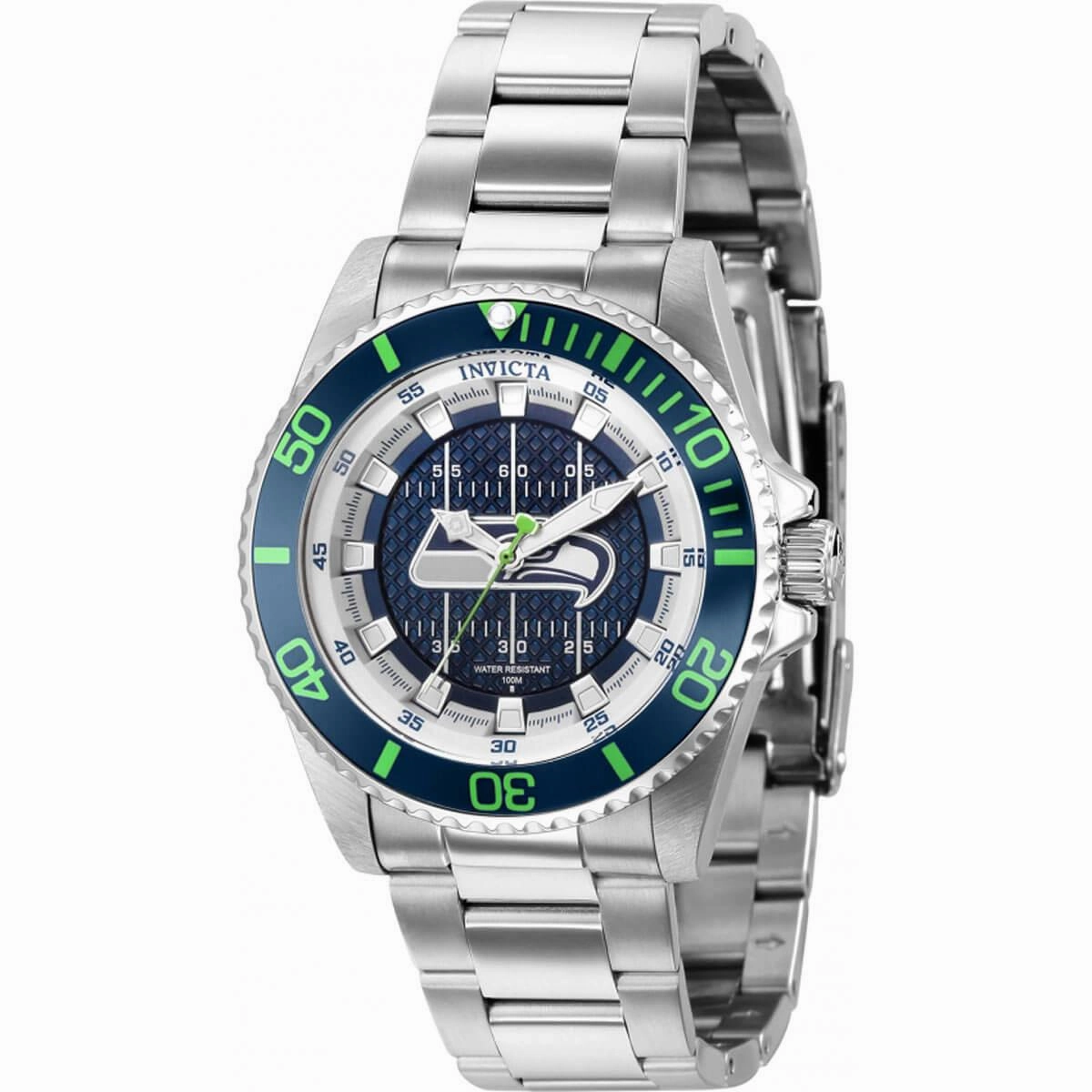 Invicta Women's Watch - NFL Seattle Seahawks Blue and White Dial SS Bracelet | 36926