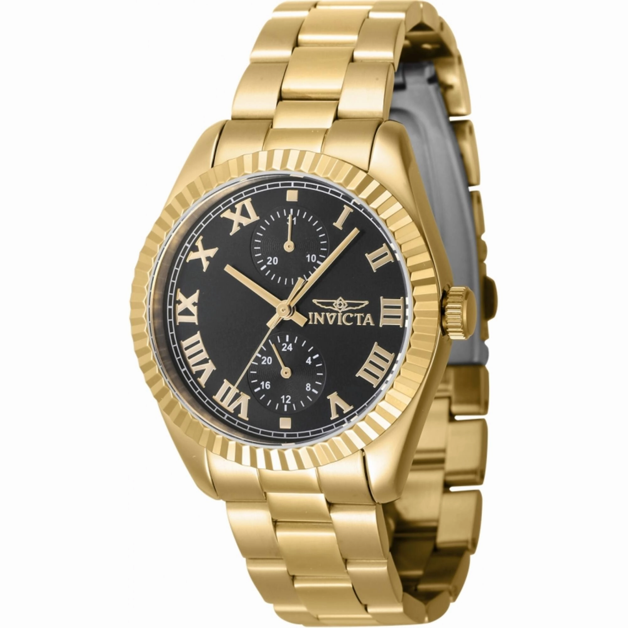 Invicta Women's Watch - Specialty Quartz Black Dial Yellow Gold Bracelet | 47443