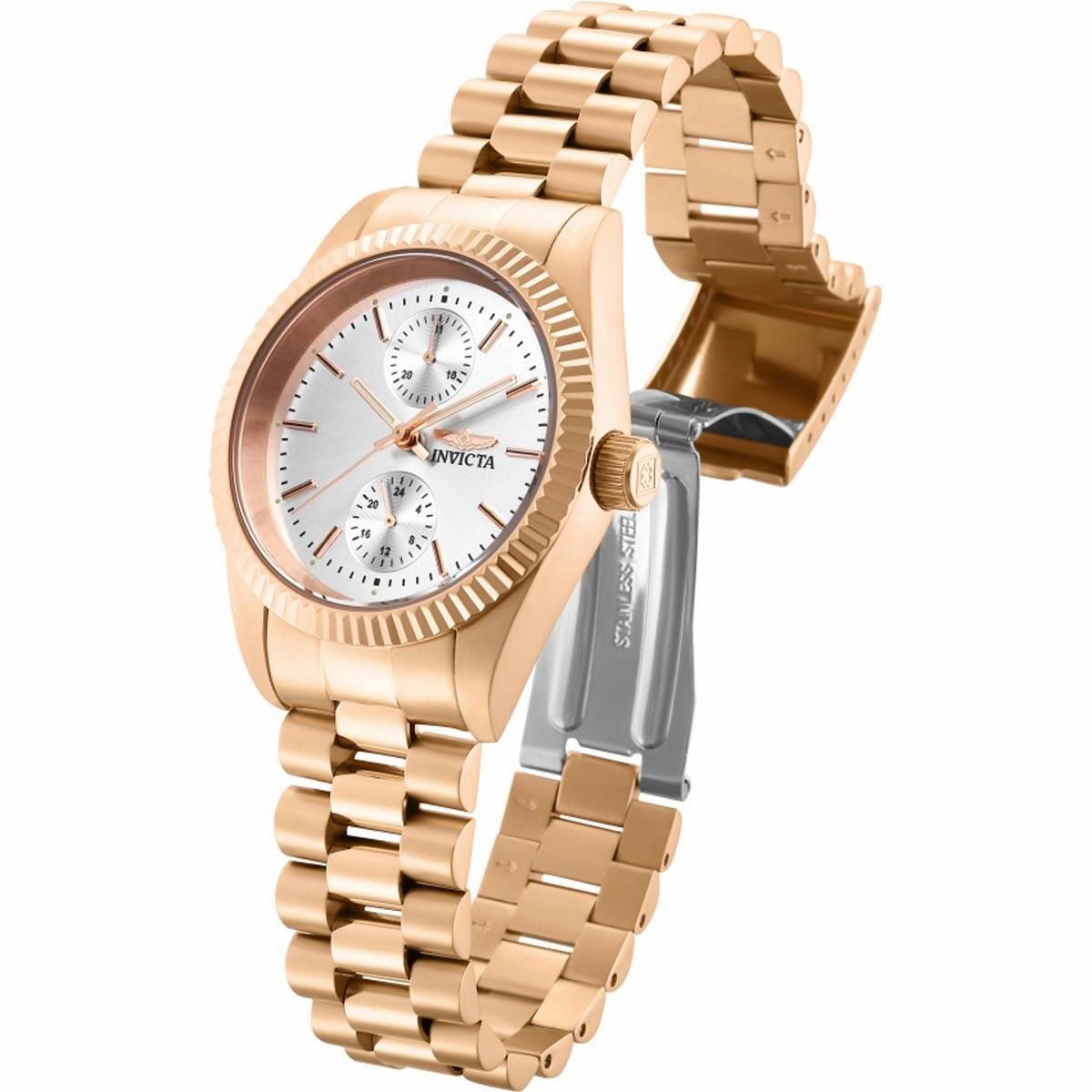 Invicta Women's Watch - Specialty Silver and Rose Gold Dial Steel Bracelet | 29448