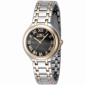 Invicta Women's Watch - Wildflower Quartz Black Dial Two Tone Steel Bracelet | 48233