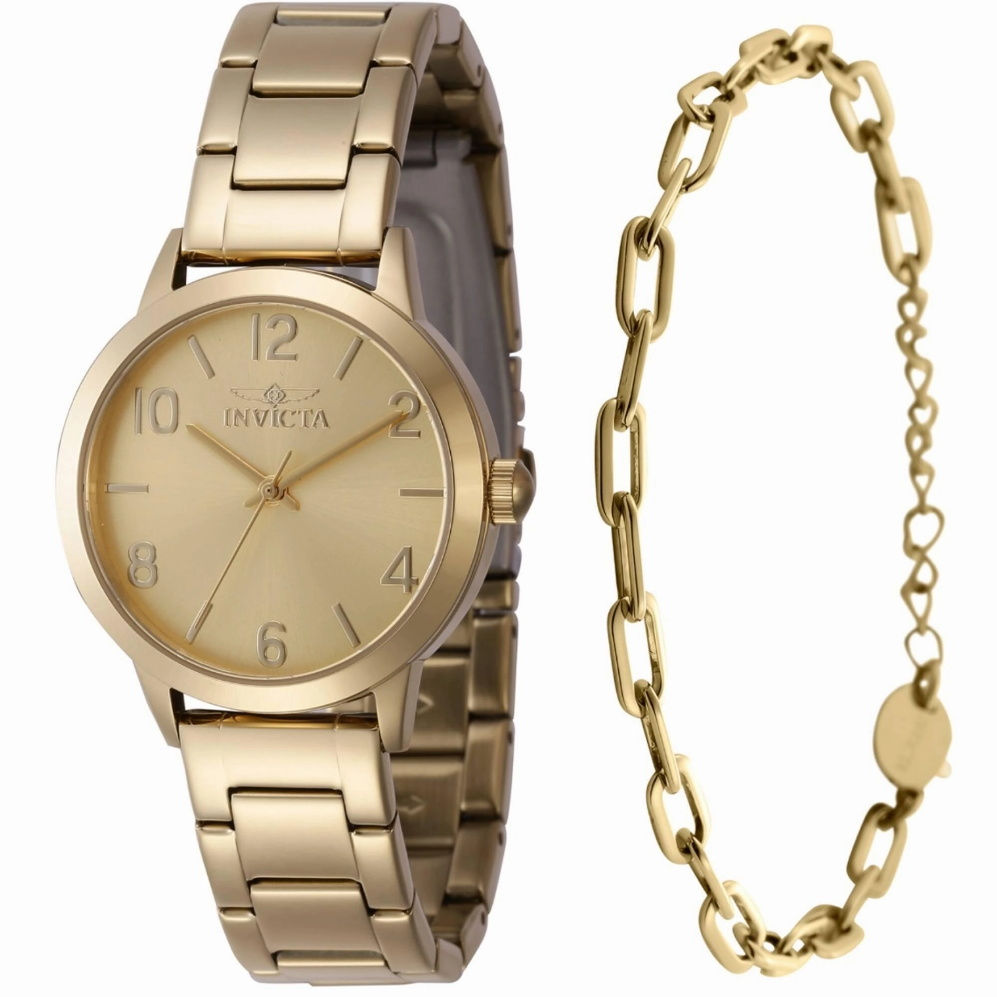 Invicta Women's Watch with Bracelet Set - Wildflower Quartz Gold Tone Dial | 47271