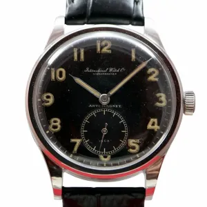 IWC Hermet Sport Cal. 83 1940's Black Dial Men's Steel Vintage Watch