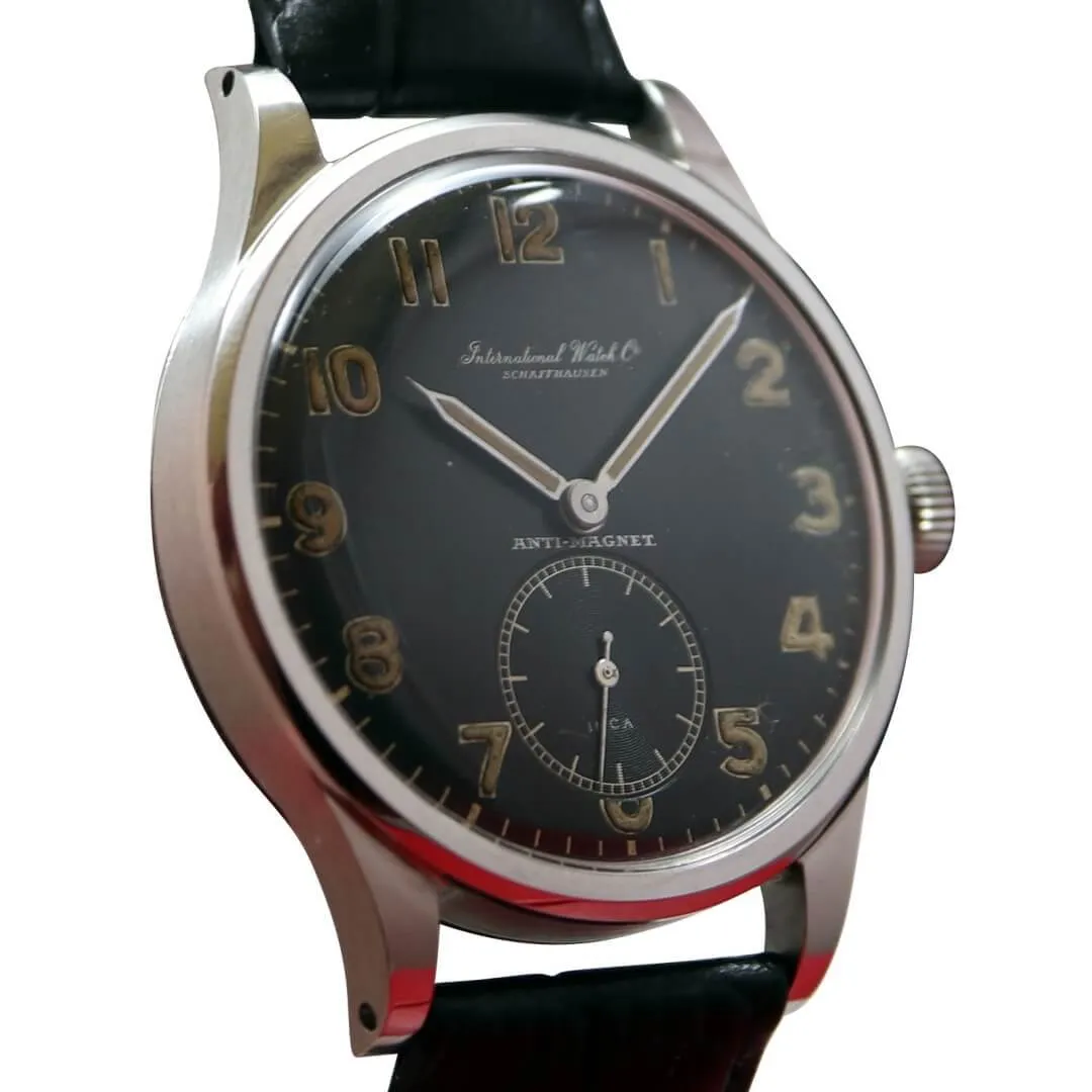 IWC Hermet Sport Cal. 83 1940's Black Dial Men's Steel Vintage Watch