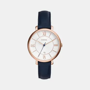 Jacqueline Women Quartz Silver Dial Analog Leather Watch ES3843