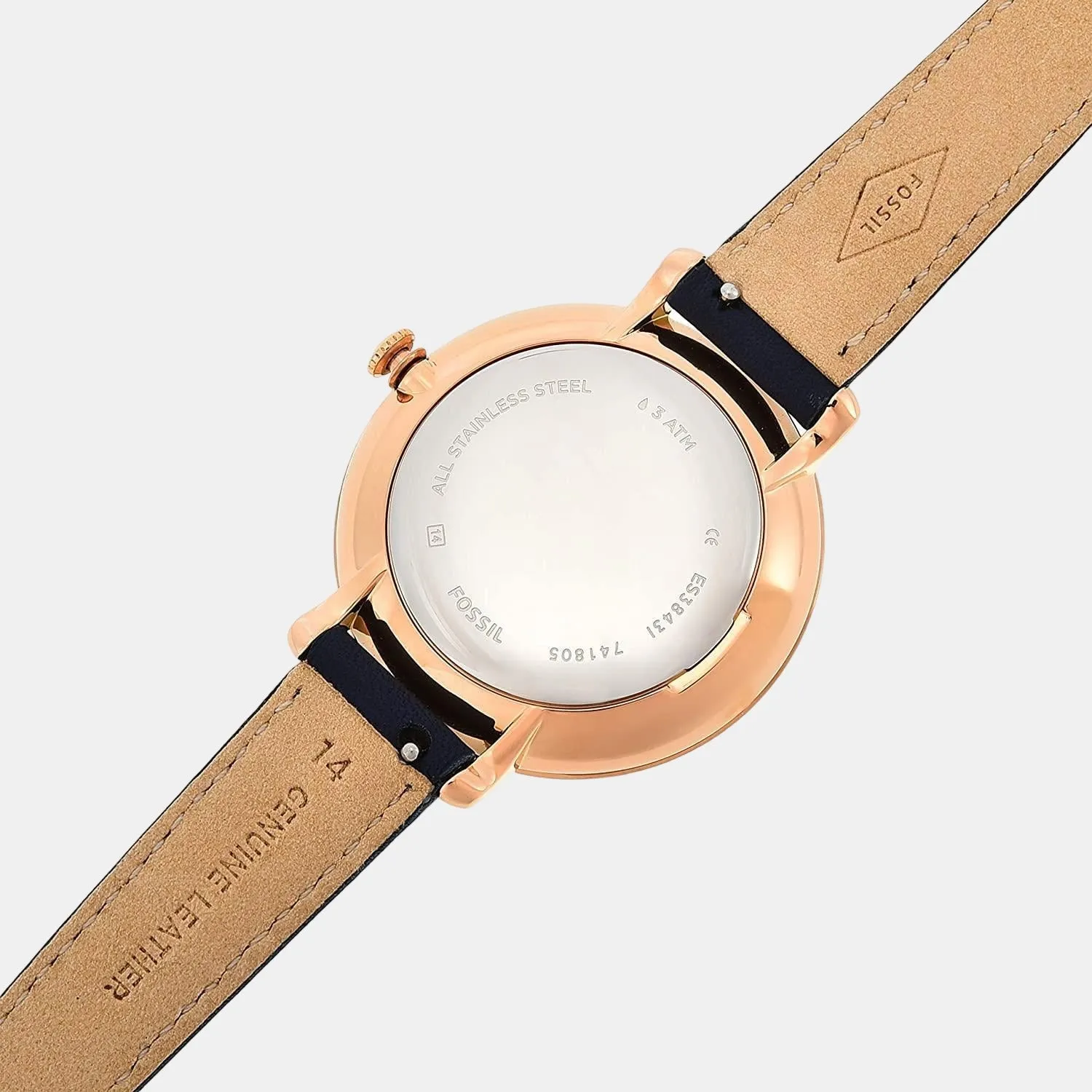 Jacqueline Women Quartz Silver Dial Analog Leather Watch ES3843