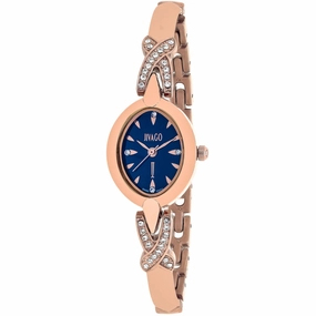 Jivago Women's Watch - Via Quartz Blue Dial Rose Gold Steel Bracelet Crystal | JV3614
