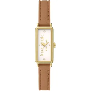 Kate Spade Women's Watch - Rosedale Quartz White Dial Brown Leather Strap | KSW1842