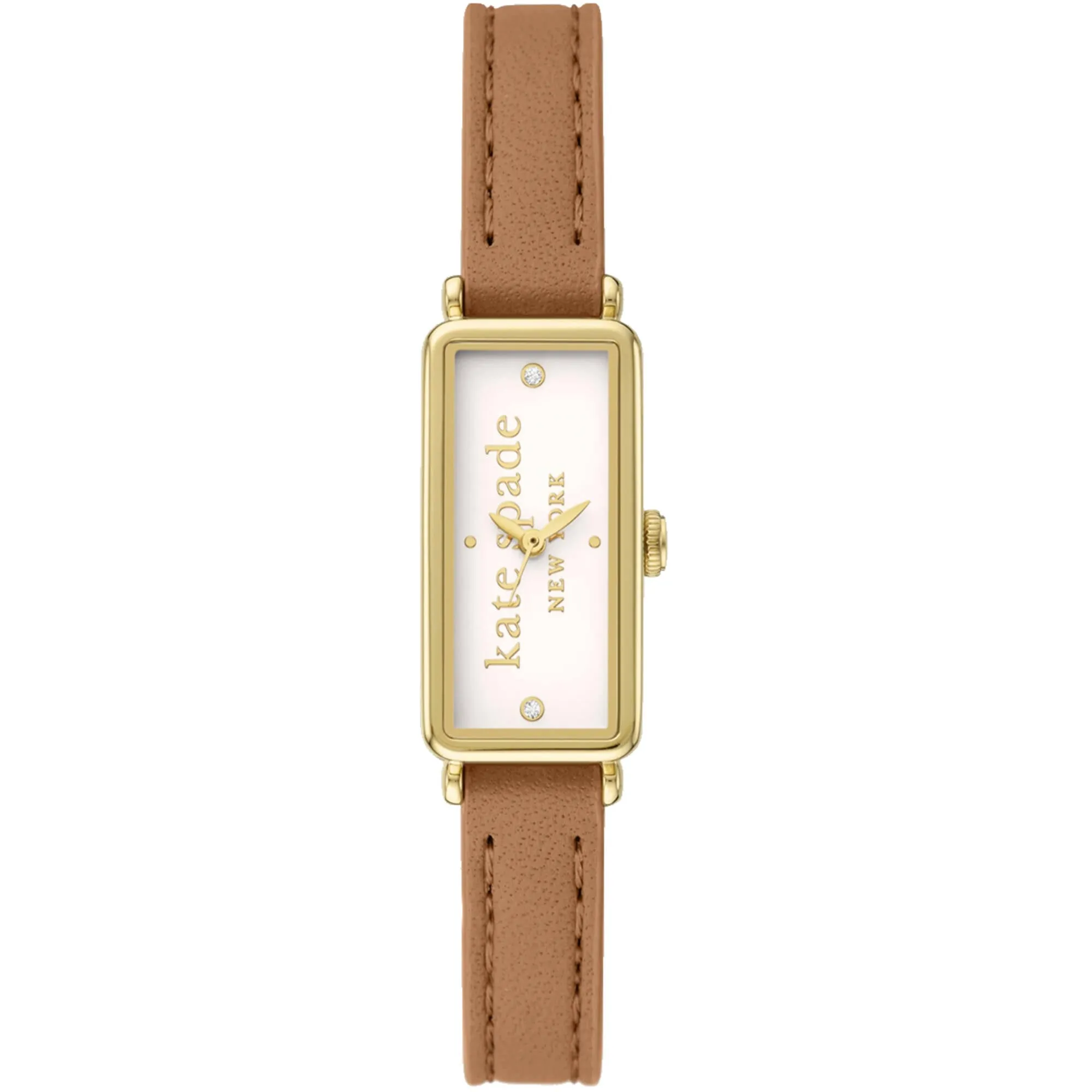 Kate Spade Women's Watch - Rosedale Quartz White Dial Brown Leather Strap | KSW1842