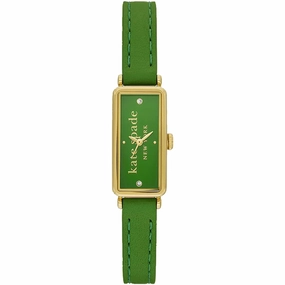 Kate Spade Women's Watch - Rosedale Quartz Green Dial Leather Strap | KSW1792