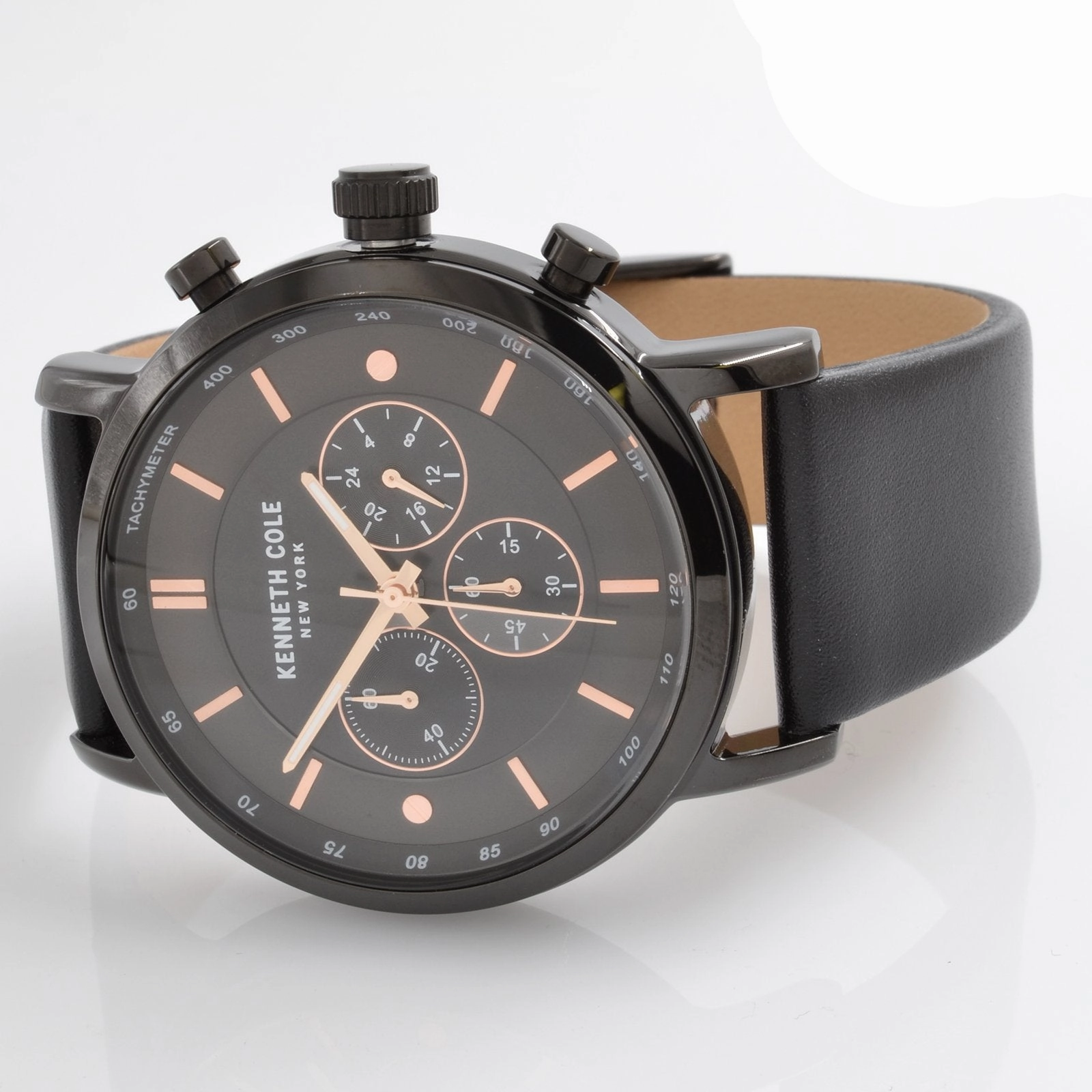 Kenneth Cole Men's Classic Black Leather Band Watch | KC50502004
