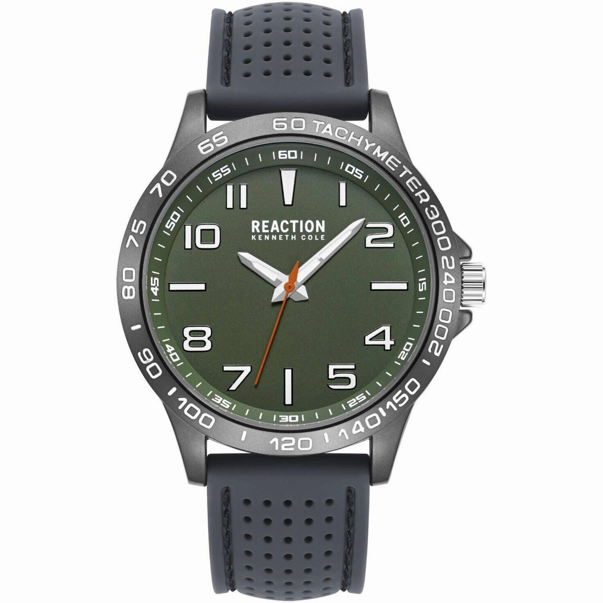 Kenneth Cole Reaction Men's Watch - Green Dial Grey Silicone Strap | KRWGM2187103
