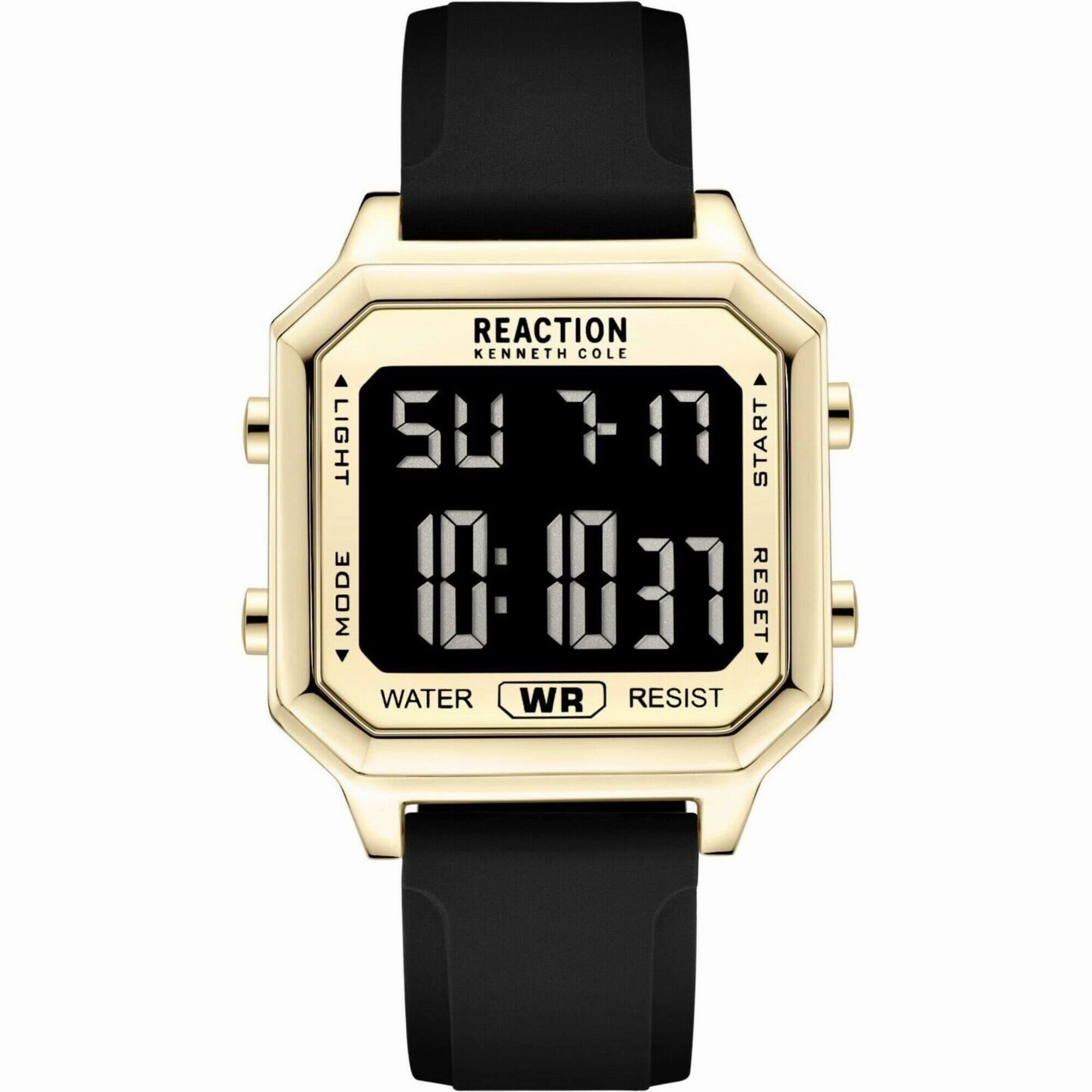 Kenneth Cole Reaction Unisex Watch - Retro Digital Dial Black Strap | KRWGM7000804
