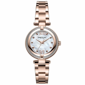 Kenneth Cole Women's Quartz Watch - Classic MOP Dial Rose Gold Bracelet | KC51052001