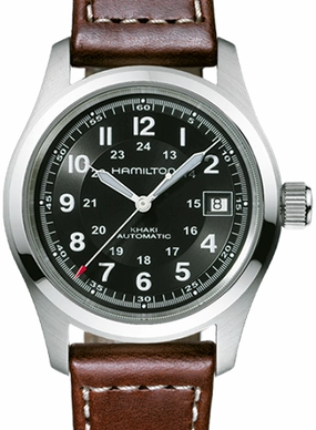 Khaki Field Automatic Black 38 - Brown Leather Ref. H70455533