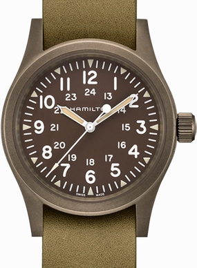 Khaki Field Mechanical Handwinding Earth Brown 38 - Leather Ref. H69449861