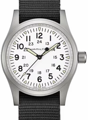 Khaki Field Mechanical Handwinding White 38 - Black Nylon Strap Ref. H69439910