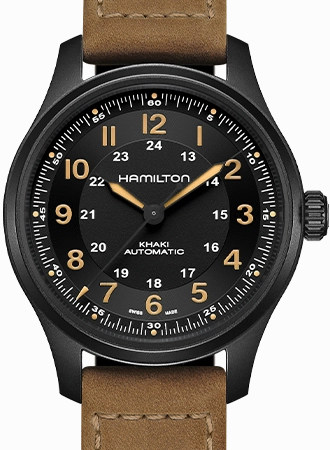 Khaki Field Titanium Auto 42 Black PVD Ref. H70665533