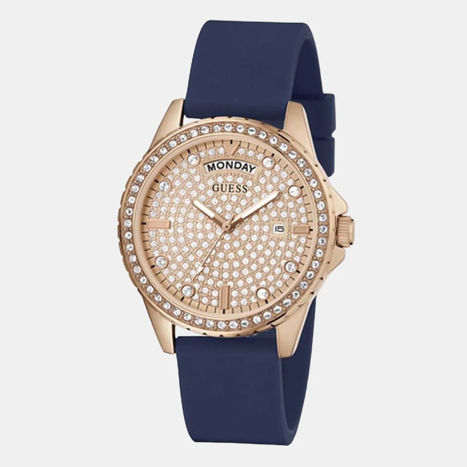 Lady Comet Women's Rose Gold Dial Analog Silicon Watch GW0358L1