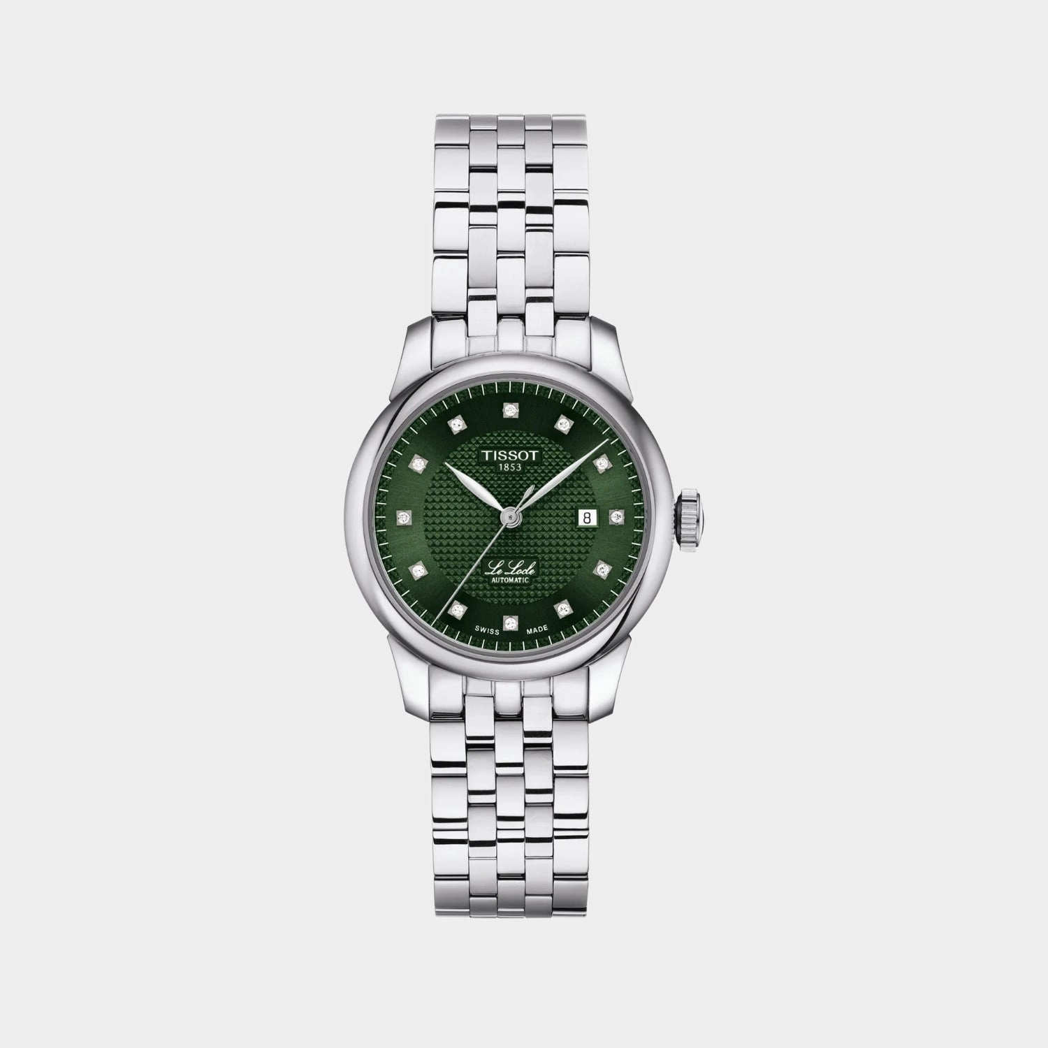 Le Locle Women Automatic Green Dial Analog Stainless Steel Watch T0062071109600