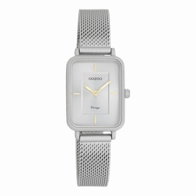 Light grey OOZOO watch with metal mesh bracelet - C20383