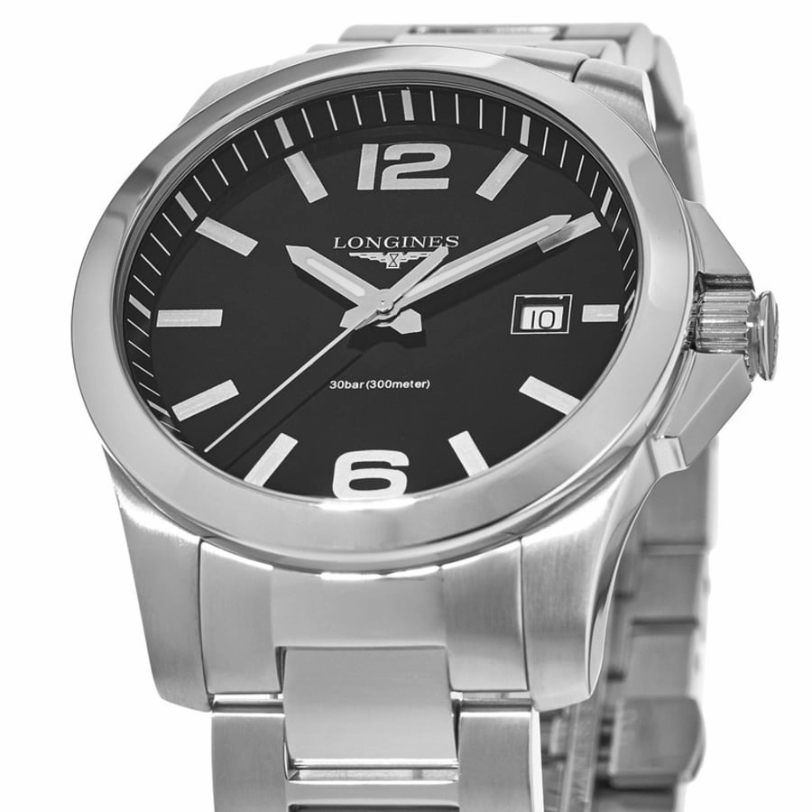 Longines Conquest Quartz Black Dial Men's Watch L3.759.4.58.6