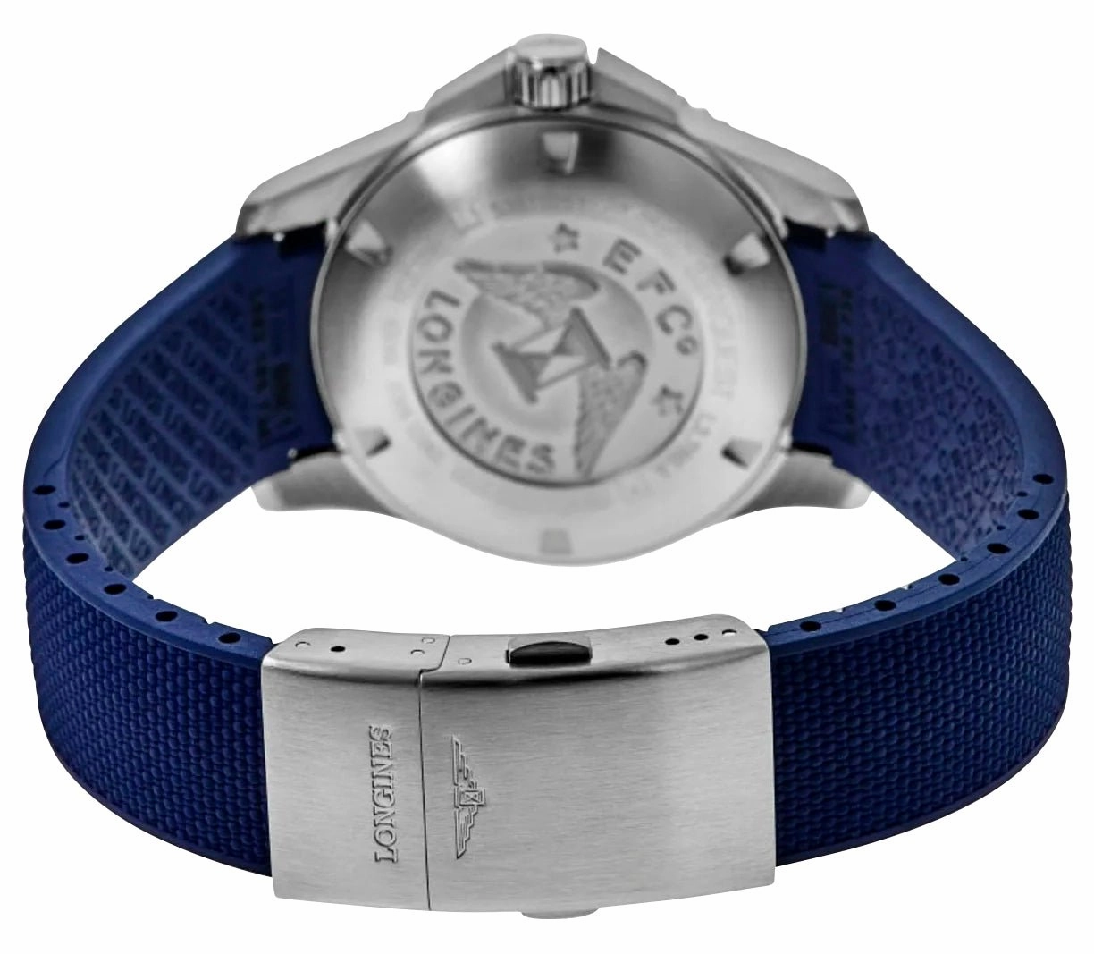 Longines HydroConquest Automatic Stainless Steel Blue Dial Blue Rubber Strap Date Divers Mens Watch L3.780.4.96.9