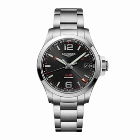 Longines Men's Watch - Conquest V.H.P. Date Display Black Dial Bracelet | L37184566
