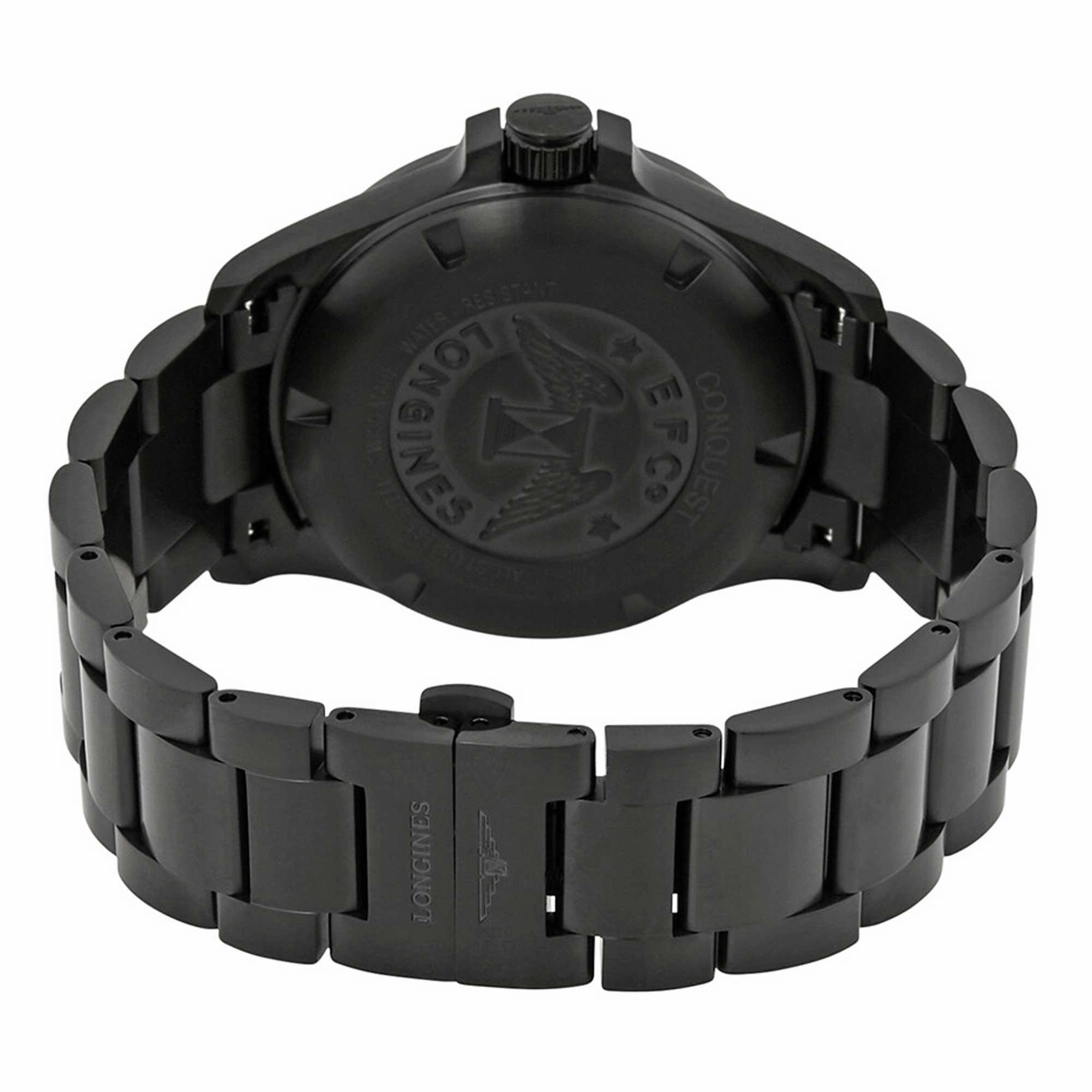 Longines Men's Watch - Conquest V.H.P. Date Display Black Steel Bracelet | L37262566