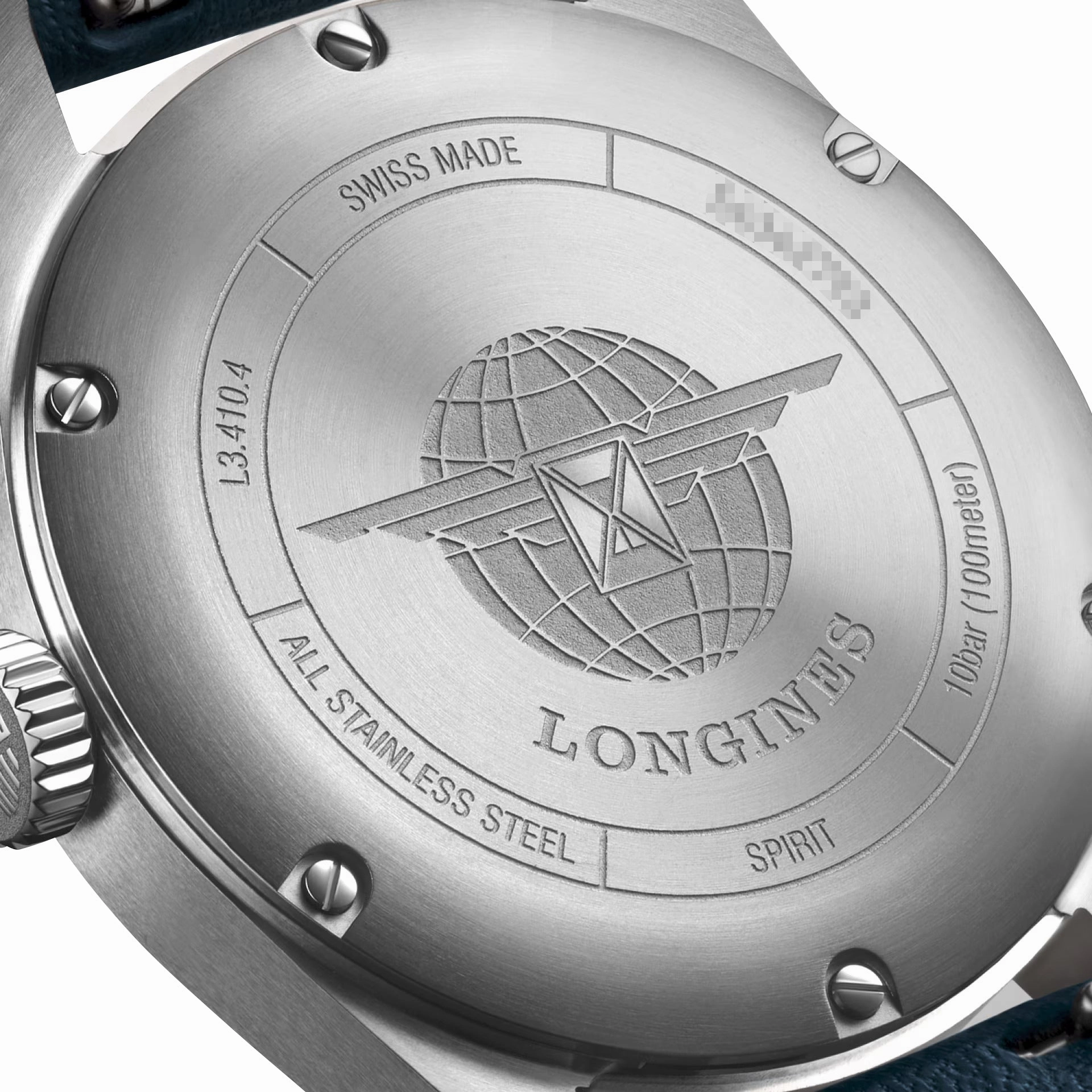 Longines Spirit Automatic COSC Stainless Steel Blue Dial Blue Leather Strap Date Unisex Watch L3.410.4.93.0