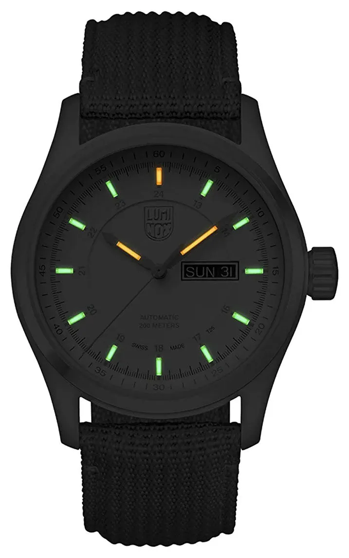 Luminox Atacama Field Automatic Stainless Steel Ivory Dial Green Textile Strap Day/Date Mens Watch XL.1907.NF