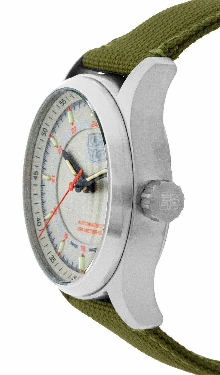 Luminox Atacama Field Automatic Stainless Steel Ivory Dial Green Textile Strap Day/Date Mens Watch XL.1907.NF