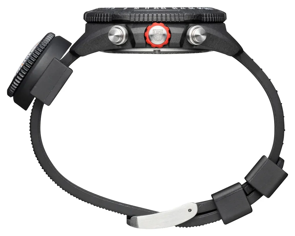 Luminox Bear Grylls Survival Chronograph CARBONOX Black Dial Black Rubber Strap Compass Date Divers Quartz Mens Watch XB.3781.KM