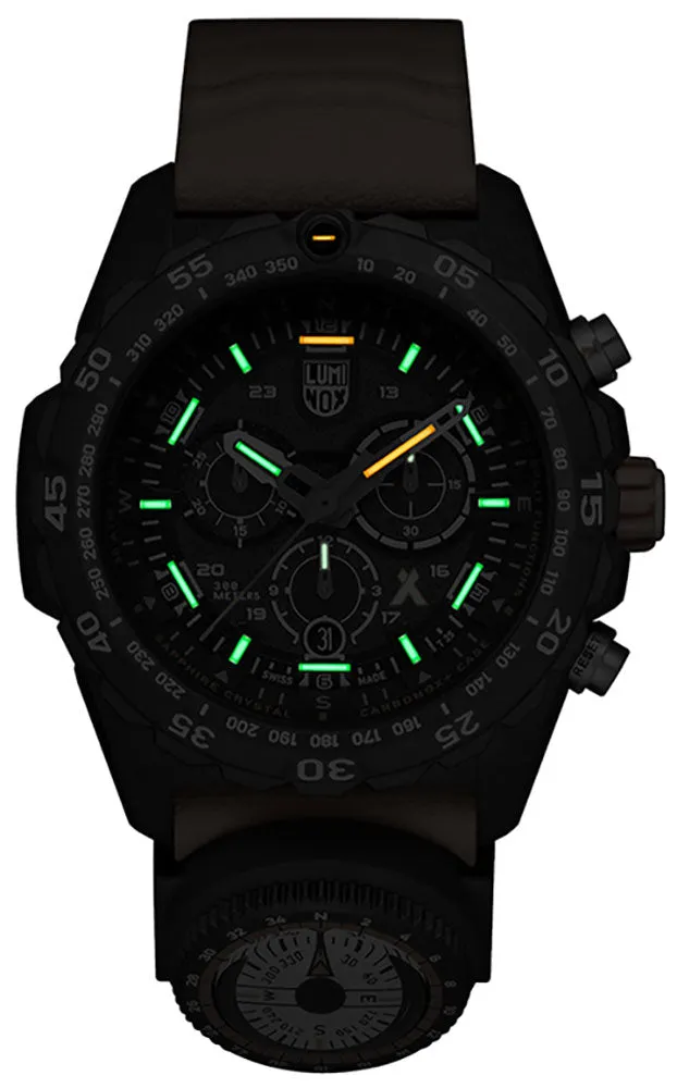 Luminox Bear Grylls Survival Chronograph CARBONOX Black Dial Orange Rubber Strap Compass Date Divers Quartz Mens Watch XB.3749
