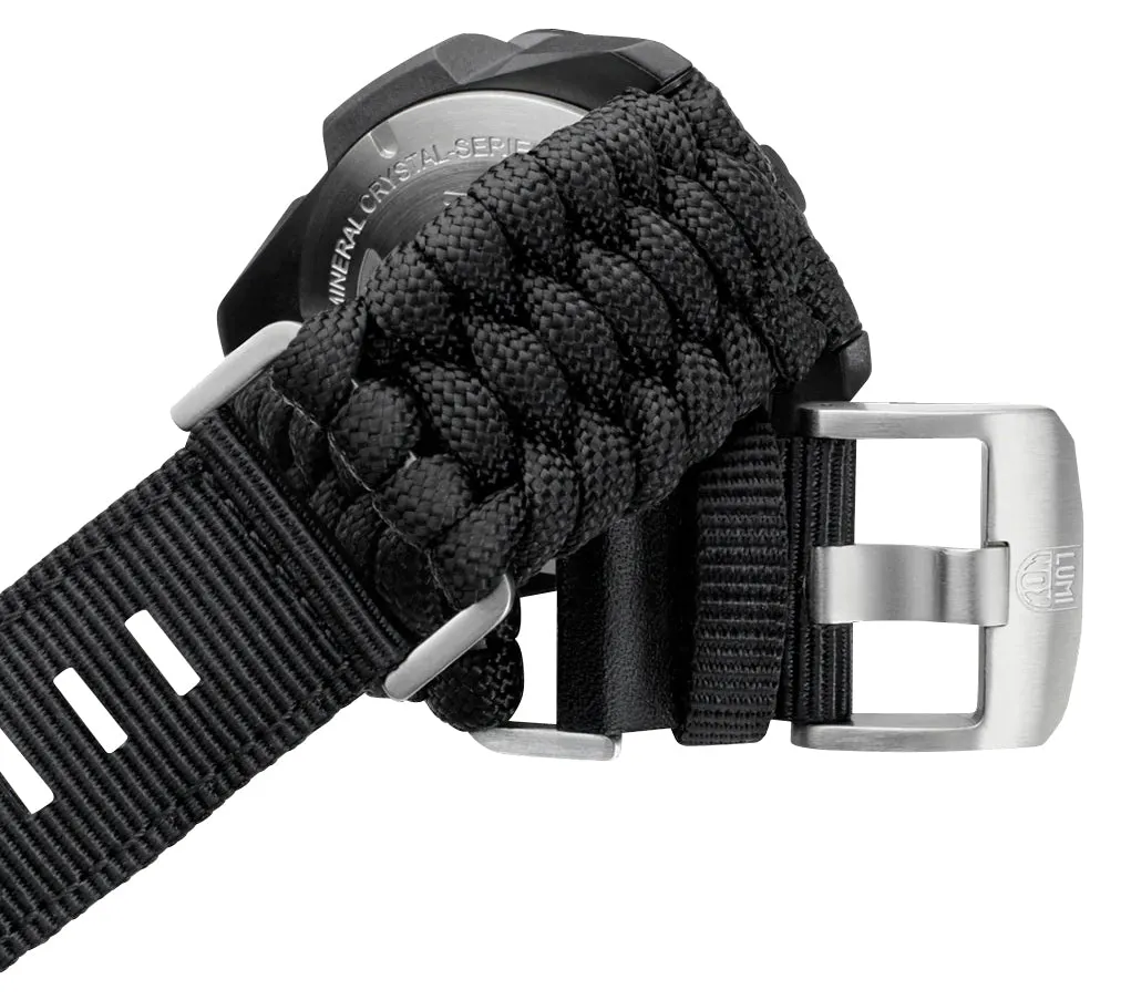 Luminox Bear Grylls Survival Chronograph CARBONOX Green Dial Black Textile Strap Date Divers Quartz Mens Watch XB.3797.KM
